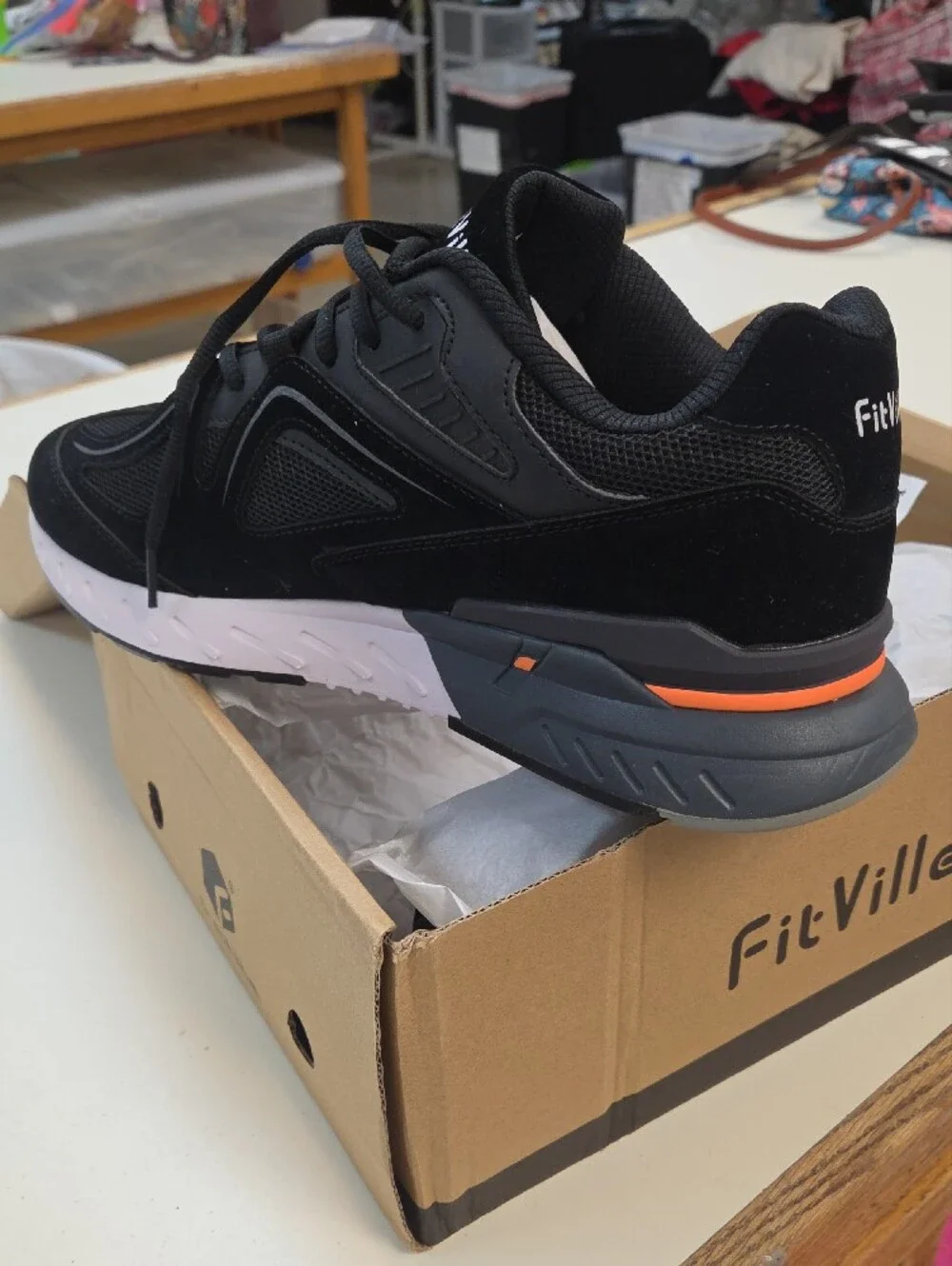 FitVille Men's Athletic Shoes in Black